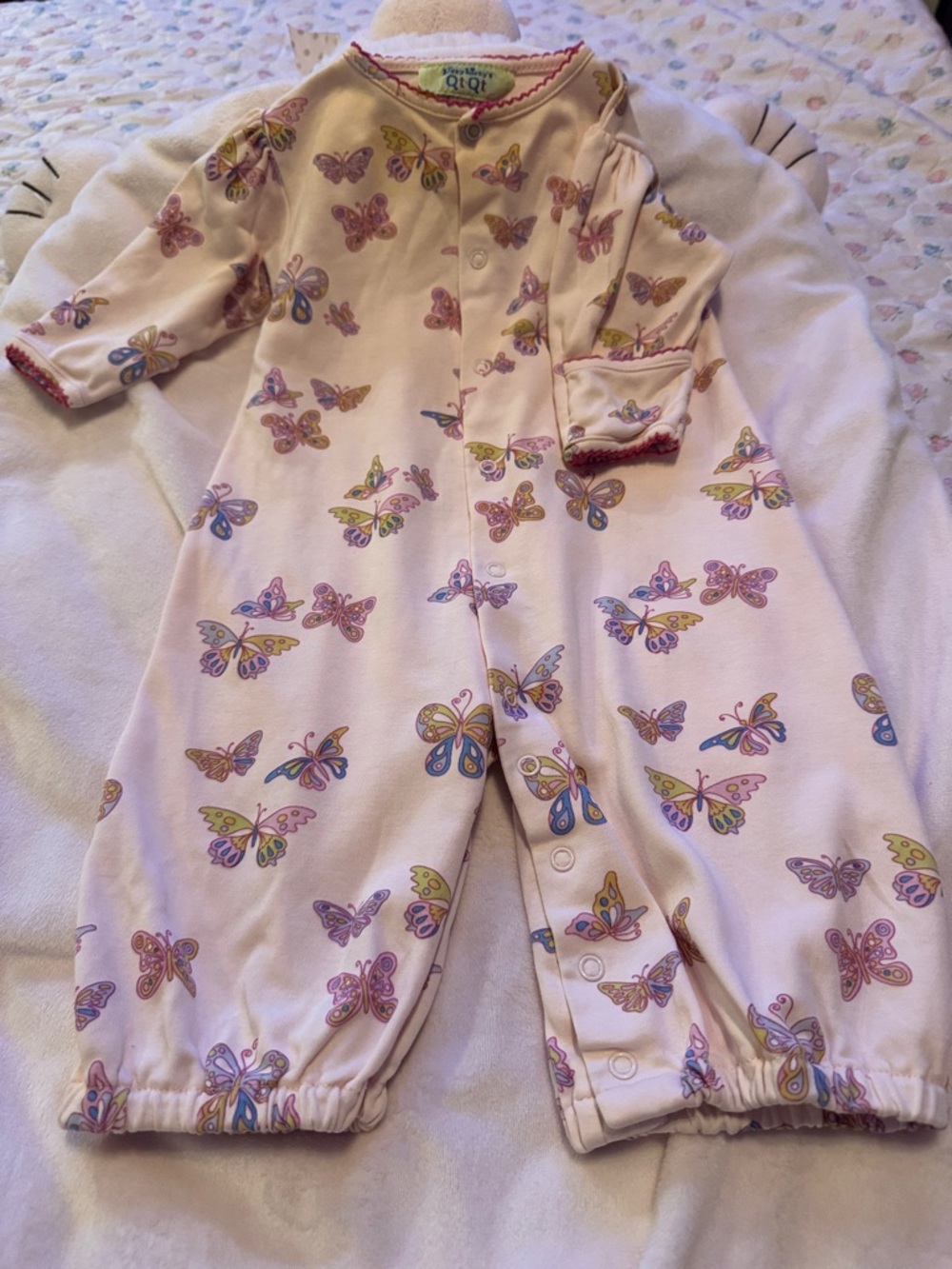 Kissy Kissy Pink Butterfly Footless Baby Sleeper